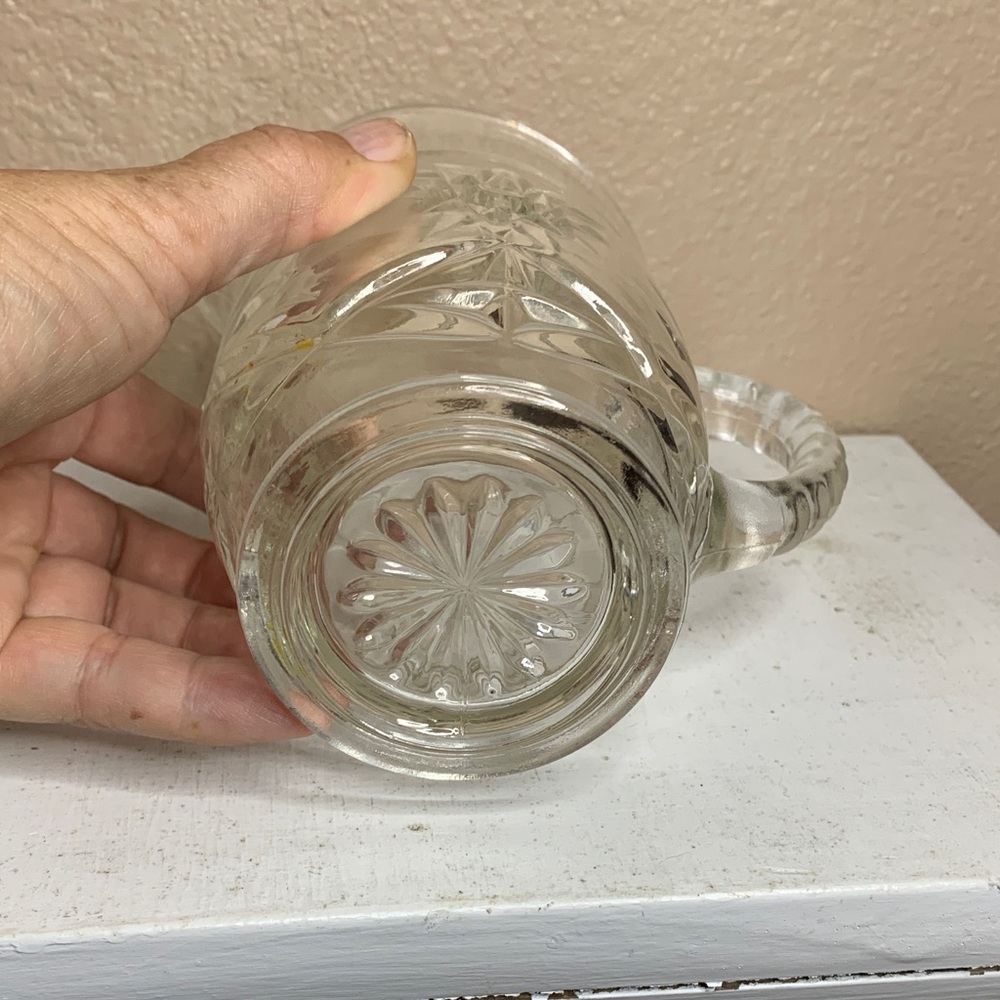 VINTAGE Star of David Small Glass Pitcher with Handle and Spout - Picture 5 of 5